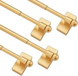 Magnetic Curtain Rods Multi-Use Adjustable Appliance Metal Doors Magnetic Rods, 9-16 Inch, 1/2 Inch Diameter, 4 Pack,Gold