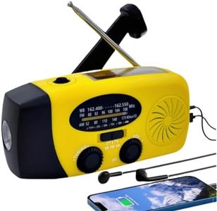 5000mAh Wind Up Solar Radio, Emergency Crank Weather Radio, Solar Radio with Torch, NOAA/FM/AM Solar Radios, Portable Survival Radio with SOS, USB Mobile Phone Charger for Camping Outdoor(Yellow)