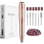 melodysusie Electric Nail Drill Machine 11 in 1 Kit, Portable Electric Nail File Efile Set for Acrylic Gel Nails, Manicure Pedicure Tool with Nail Drill Bits Sanding Bands Dust Brush (A-Glod)