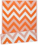 NINAMAR Indoor/Outdoor Patio Rug – Chevron - Orange/White - 5'x7' - Reversible, Waterproof, Lightweight, UV & Stain Resistant – Durable Plastic Décor Rug - Portable for Beach, Deck, Entryway