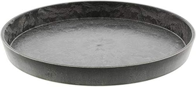 Lucky Winner Hard Plastic Plant Saucer, Faux Slate Look (8.5")