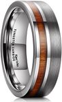 King Will Groove Women Mens 8mm Black Tungsten Carbide Ring Matte Finish 18K Rose Gold Plated Beveled Edge Wedding Band 10