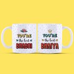 Oye Happy - Best Bhaiya & Bhabhi Mug - Set of 2 Mugs for Brother & Sister in Law on Rakhi/Rakshabandhan/Anniversary/Rakhi Gift for Brother and Bhabhi