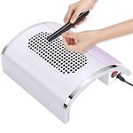 Saviland 80W Nail Dust Collector: Powerful Dust Collector Nail Salon with 2 Fans& 2 Non-Woven Bags Dust Extractor Nails One Button Control Nail Art Tools for Acrylic Dip Powder Gel Nail Polish, Purple