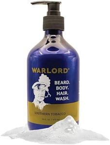 WARLORD 3-in-1 Mens Body Wash, Hair Shampoo Conditioner & Beard Wash - Hydrating & Formulated for Facial Hair w/Vitamin E & Antioxidants for Sensitive Skin - Southern Tobacco, 16 oz bottle w/pump
