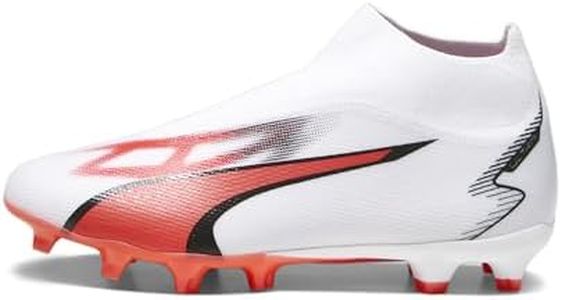 PUMA Homme Ultra Match+ LL FG/AG Chaussure de Football, White Black Fire Orchid, 44 EU