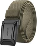 JUKMO Stretch Tactical Belt for Men, Military Work Rigger Hiking 1.5" Elastic Nylon Web Ratchet Quick Release Belt in Gift Box (Coyote, Medium)