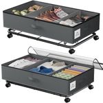 AIXPI Underbed Storage Box with Lid 2 pack, Clothes Storage Bag, 40L Large Under bed Storage Organiser Containers with Wheels, Zip and Clear Window for Clothes, Bedding, Shoes and Toys