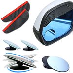 Car Blind Spot Mirror and Rainproof Mirror Rain Eyebrow,1Pair Blind Spot Mirror and 1Pair Rear View Mirror Rain Eyebrow,Mirror Rain Guard for Most Car, Truck