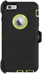 AICase iPhone 6 Plus Case,iPhone 6S Plus Case,[Heavy Duty] [Full Body] Built-in Screen Protector Tough 4 in 1 Rugged Shockproof Cover for Apple iPhone 6 Plus / 6S Plus (Black/Green with Belt Clip)