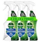 Dettol Mould and Mildew Remover, Multipack of 3 X 750ml, Total 2.25L, Mould Spray, Bleach Spray, Bathroom Cleaner, Antibacterial, Disinfectant, Household Cleaners