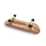 SPITBOARDS 32 mm Fingerboard Complete Real Wood Set-Up (Pre-Assembled, 5-Layers), Trucks with Nuts, Bearing Wheels, Foam Grip Tape, (Deck: Zebra Wood, Trucks: Gold, Wheels: Black)