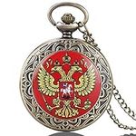 OIFMKC Pocket Watch Famous Russia's Double-Headed Eagle Design Pocket Watch Men Women relogios New Year Gift