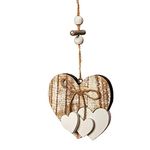 Heart-shaped Wooden Decorative Hanging Handmade Hearts Ornaments for Wedding Party Valentine Christmas Home Decoration Car Decor (#6, 1Pcs)