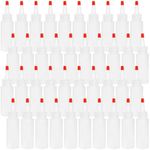 Bekith 40 Pack 2 oz Plastic Squeeze Condiment Bottles with Red Tip Caps, Small Empty Refillable Bottles for Icing, Cookie Decorating, Sauces, Condiments, Arts, Crafts