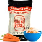 Olive My Pickle Fermented Sauerkraut | Pack Bundle of Probiotic Carrot and Dill Sauerkraut with Natural Probiotics for Gut Health - Great for Sandwiches, Salads, Asian Dishes, and Meat