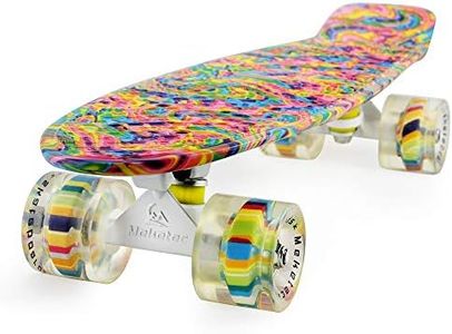 Skateboard Dog 22 inch Retro Mini Skateboards Kids Board for Boys Girl Youth Beginners Children Toddler Teenagers Adults 5 to 6 Year Old (Bending Color Lines)