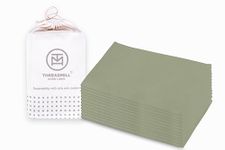 Threadmill Sage Green Cloth Napkins Set of 12 Cotton, Resuable 20 x 20 inch Napkins Cloth Washable, Dinner Napkins Perfect for Wedding, Parties, Cocktails, Fall, Thanksgiving, Christmas with free tote