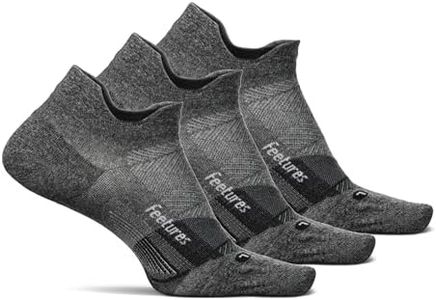 Feetures Elite Ultra Light Cushion Ankle Socks - Sport Sock with Targeted Compression - New Gray, S (3 Pack)