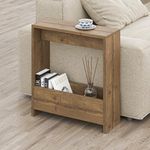 HOCUS PICUS Hocuspicus Side Table with Magazine Rack for Living Room and Office - Many Colour Options - Side/End Table - 55 x 20 x 60cm (Dark Oak Effect)