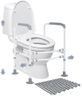 Toilet Safety Rail, Toilet Handles for Elderly Toilet Safety Frame with Adjustable Height and Anti-Slip mat Handrail Toilet Bars Toilet Rails for Elderly and Disabled Fit Most Toilets (200kg)