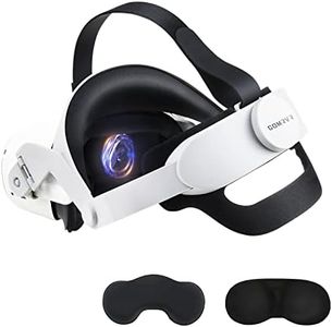 GOMRVR Adjustable Halo Strap for Oculus Quest1/Quest2 Head Strap with a Comfortable Back Big Cushion The Design balances Weight Reduces Facial Pressure -Virtual Reality Eyewear Accessories (White)