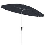 Doppler Asia Look SL-AZ Auto Tilt Parasol, 250 cm, Anthracite, Garden Umbrella, Bendable, Crank Umbrella with UV Protection 50+, Aluminium Crank Umbrella, Rain-Repellent Polyester Canopy