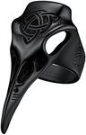 Richsteel Thumb Ring Men Vintage Chunky Crow Rings Bird Skull Viking Ring Black Gothic Jewellery For Women