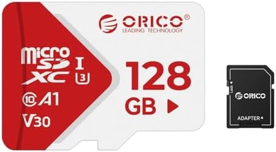 ORICO 128GB SDXC TF Card - UHS-I U3 Class 10 V30 A1 Memory Card with SD Adapter for 4K Video Recording, Drones, Action Cameras & Mobile Devices