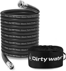 Camper & RV Black Water Hose - No-Kink Design Camper Sewer Hose - RV Accessories With Storage Bag - Perfect For Black Water, Gray Water, And RV Tank Cleaning, 75FT 5/8" Diameter