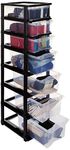 Amazon Brand - Solimo Plastic Multipurpose Modular Drawer, 7 Racks, Multi-size, Transparent