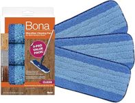 Bona Microfibre Cleaning Pad, for Wood and Hard-Surface Floors, fits Bona Family of Mops, 3 Count (Pack of 3), Blue