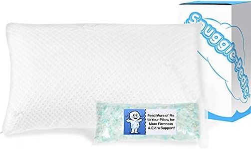 Snuggle-Pedic Adjustable Memory Foam Pillows - ﻿GreenGold Certified Pillow w/Viscose of Bamboo Cover for Side, Stomach & Back Sleepers - Made in The USA - ﻿King