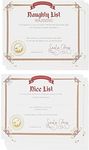 Nice and Naughty List Certificates - 48-Pack Christmas Certificate Paper from Santa Claus, Xmas Party Favors, Gold Foil Print Design, 36 Nice List 12 Naughty List, 180 GSM, 11 x 8.5 Inches