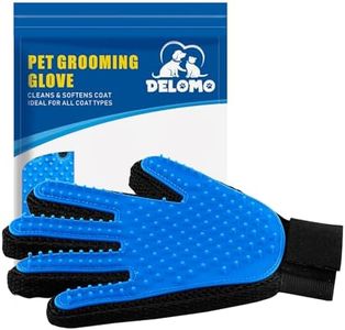 Pet Hair Remover Glove - Gentle Pet Grooming Glove Brush - Deshedding Glove - Massage Mitt with Enhanced Five Finger Design - Perfect for Dogs & Cats with Long & Short Fur - 1 Pack (Right-Hand), Blue