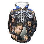 Adult Pullover Hooded Mens Sweatshirt Sons of Anarchy Blanket Flannel Throw Kanga Pocket, White