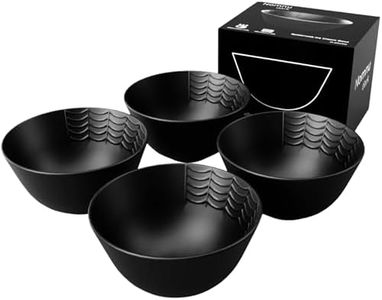 Nomnu New Black Spiderweb Small Bowls Set of 4 - Gothic Ceramic Ice Cream Bowls 4.5" Inch for Dessert & Cereal for Goth Lovers, Microwave & Dishwasher Safe - Perfect for Spooky Snacks & Treats