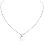 Cute L Name Necklace Initial Sterling Silver Women Dog Tag Chain Pendant Minimalist Necklaces for Women