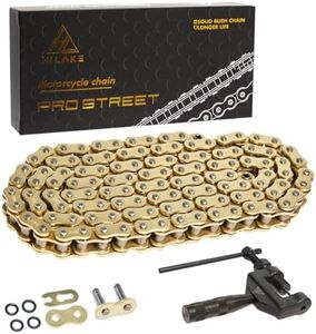HILAKE Gold 530 X-Ring Chain 130 Links with Connecting Master Link and Chain Breaker (530HX-130L Chain Breaker Set)