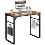 YITAHOME Computer Desk Home Office desk, Small Desks for Small Spaces Small Office Desk Study Writing Desk with Hooks Modern Simple Style Desks for Bedroom, Home, Office(100x50x75cm)