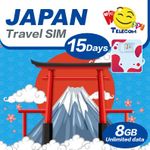 Happy Japan 15 Days Unlimited Data Travel Sim Card | 8GB of 4G LTE High-Speed Data Then 128kbps | No Daily Limit | No Registration Required | Easy Activation