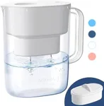 Waterdrop Water Filter Pitcher with 1 Filter, 200-Gallon Long-Life, 10-Cup Large Water Filter Pitcher, NSF Certified, 5X Times Lifetime, Reduces PFOA/PFOS, Chlorine, White