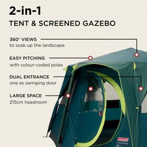 Coleman Octagon Blackout Dome Tent – 6-8 Person Waterproof Family Camping