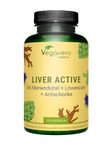 Vegavero Liver Support Supplements | with Artichoke, Chicory & Choline | Natural Liver Cleanse Detox and Repair | NO Additives | 120 Vegan Capsules