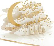 Hallmark Signature Paper Wonder Pop Up Valentines Day Card, Anniversary Card, Love Card, Romantic Birthday Card (Moon and Back), 1299RZW1072