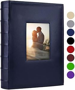 Vienrose Photo Album 4x6 300 Photos with Memo Area Leather Cover Large Capacity Slip-in Pictures Book for Wedding Baby Vacation, Blue