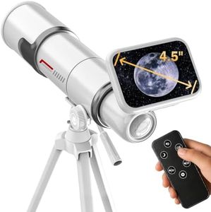 Refracting Astronomical Telescope for Adults & Beginners, 4.5" HD LCD, 70mm Aperture 400mm Focal Length, Fully Multi-Coated Optics with Remote Control, for Moon, Mountain & Sky Observation-White