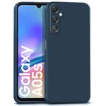 WOW IMAGINE Back Cover for Samsung Galaxy A05S 5G | Galaxy M14 4G | Ultra Slim Soft Rubberised Case | Inner Velvet Fabric Lining | Matte Silicone Flexible Mobile Case | Camera Protection - Blue