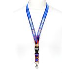 Rolseley Personalised Lanyard Neck Strap with Safety Breakaway Quick Release and Metal Clip - Blue Ice & Fire Pattern with Silver Metallic Text - Printed Custom Multicolour Lanyard - Office Gift Idea