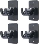 4pcs Black Curtain Rod Bracket No D
